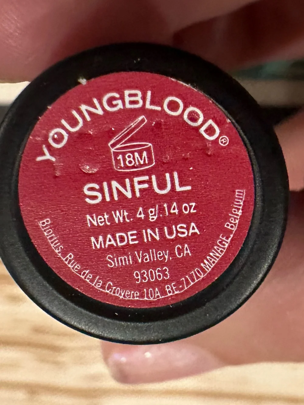 YoungBlood Raspberry Red Sinful Matte Mineral Lipstick